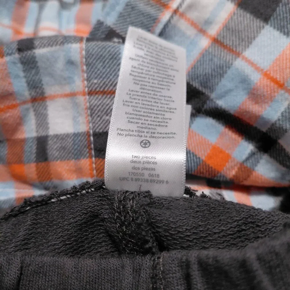 NEW Carter's 12M Two Piece Jersey Pants & Plaid Button Up with Hood